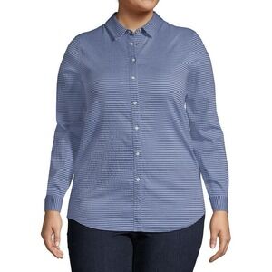 NEW Lands End Reversible Boyfriend Fit Long Sleeve Tunic Top Size‎ XL Striped